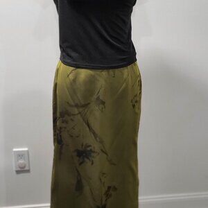 Elegant Black and Olive Midi Dress